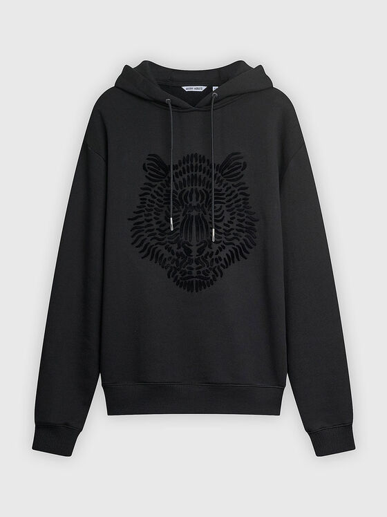 Памучен суитшърт с релефени детайли - 1