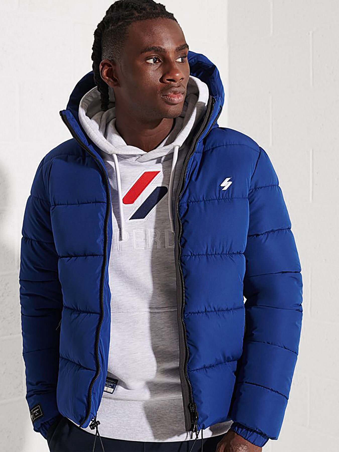 Superdry down padded jacket with hood online