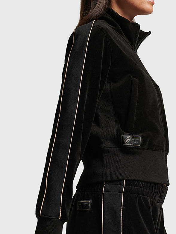 Black sports sweatshirt with zip - 3