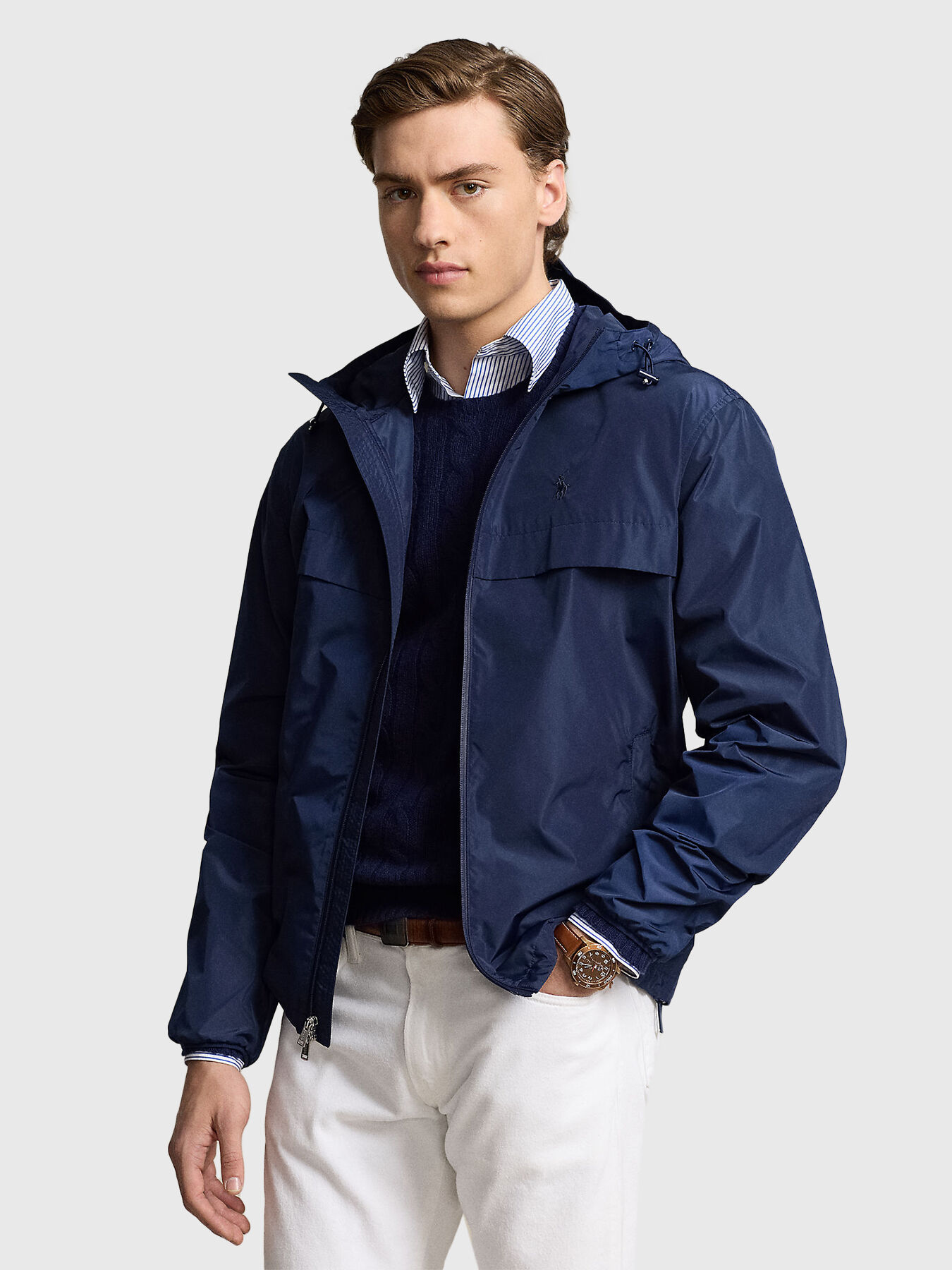 Navy blue polo windbreaker online