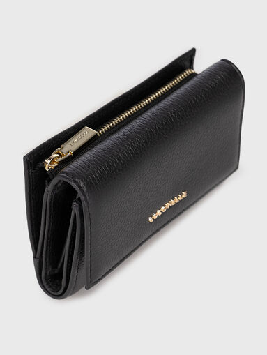 Leather wallet in beige - 5