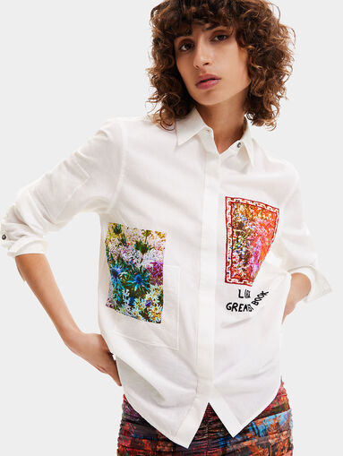 Shirt with multicolored embroidery - 4