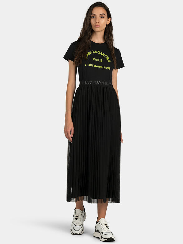 Black t-shirt with contrasting logo lettering - 4