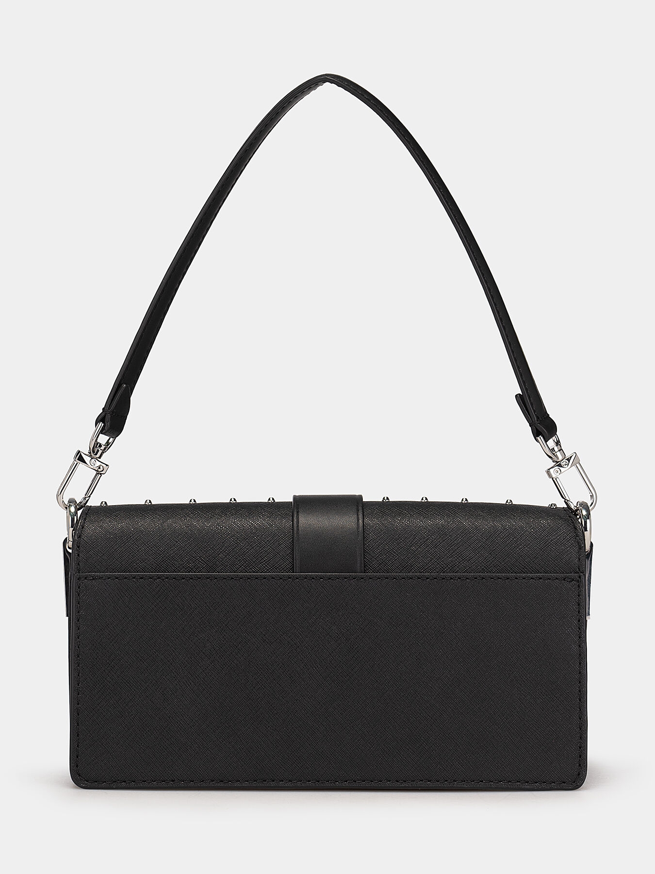 Shoulder bag with Saffiano effect and silver studs brand