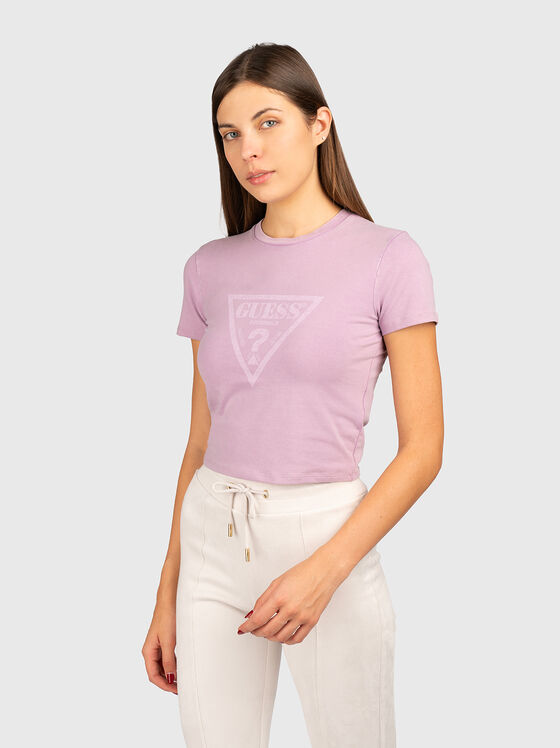 Тениска в розов цвят с винтидж дизайн  - 1