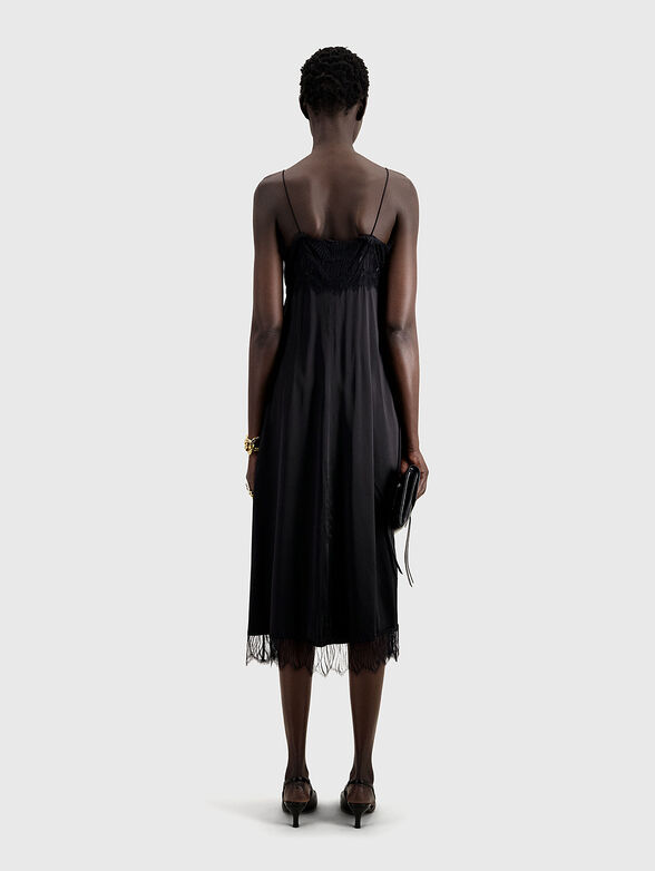 Lace midi dress in black  - 2