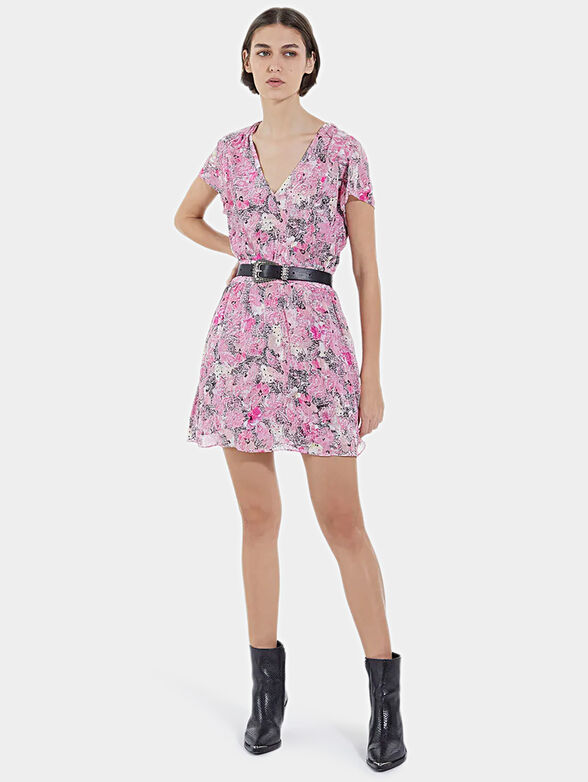 Short dress with floral print - 3