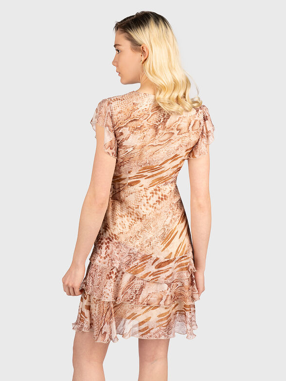 Mini dress with snake print and ruffles - 2
