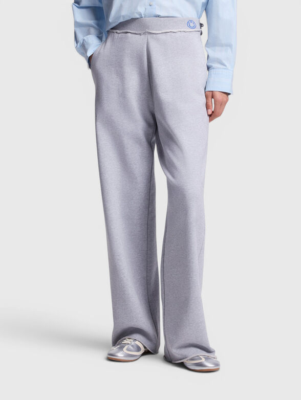 NUWAIST cotton pants with embroidered logo - 1