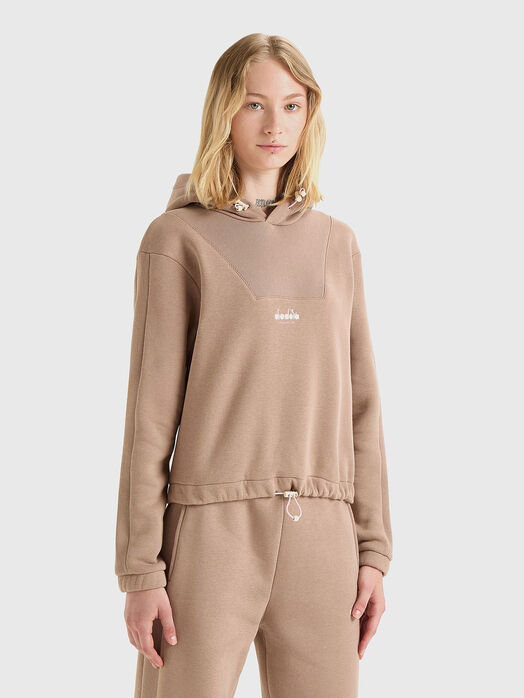 Beige hooded sweatshirt