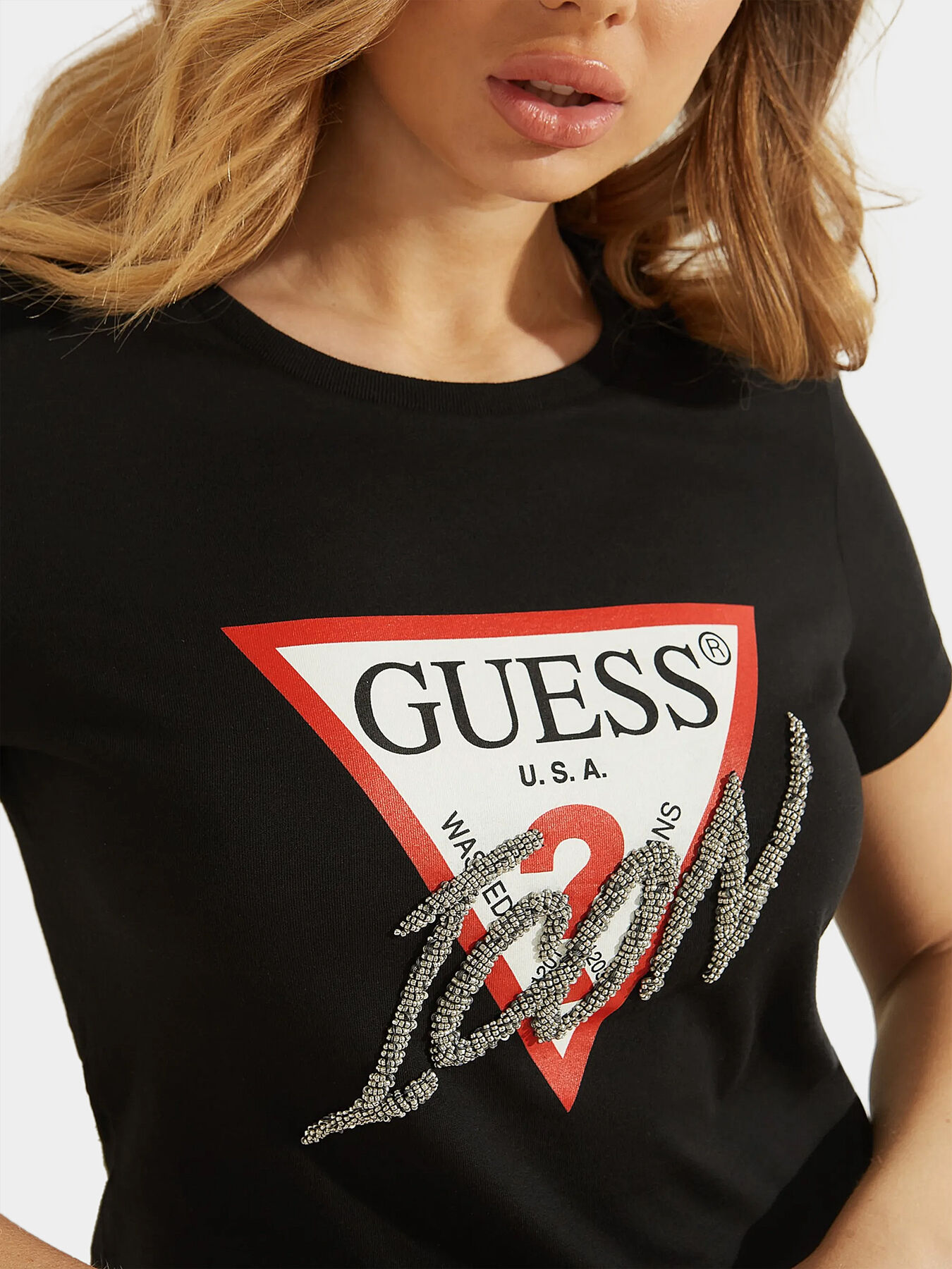 ICON black T-shirt brand GUESS — Globalbrandsstore.com/en