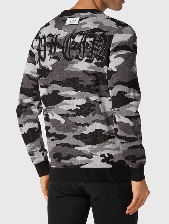 Camouflage print sweater in merino wool  - 3