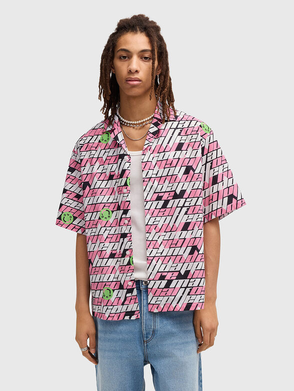 Printed cotton poplin shirt - 1