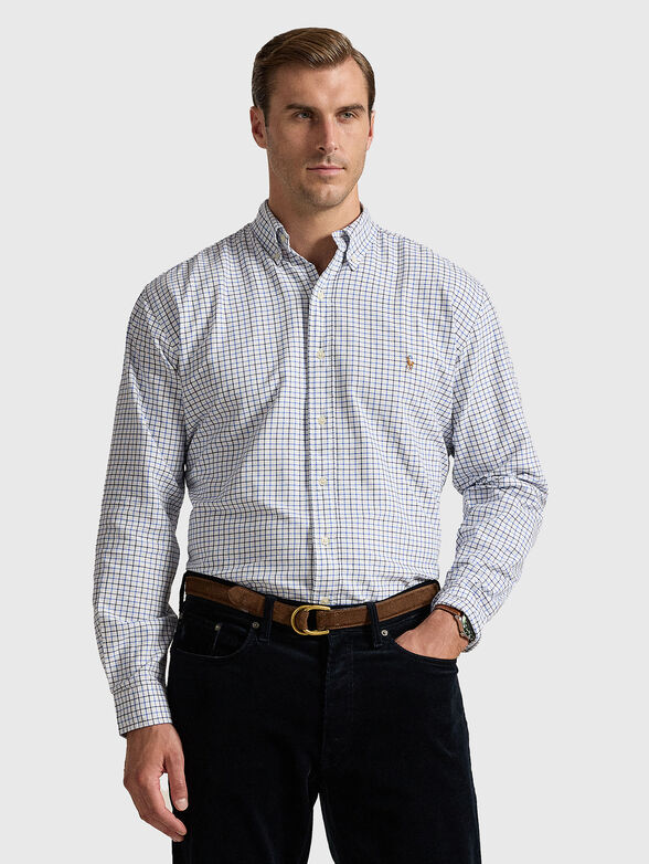 Plaid shirt with logo embroidery  - 1
