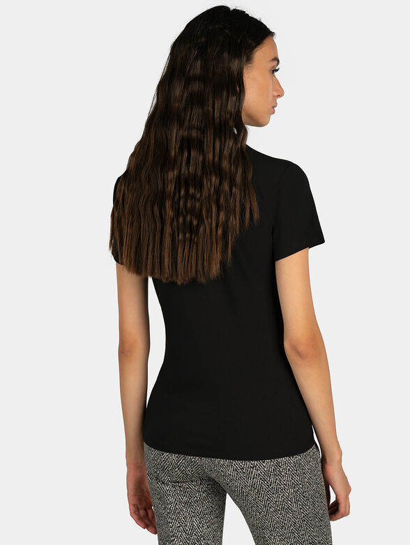 Black t-shirt with print and sequins - 3