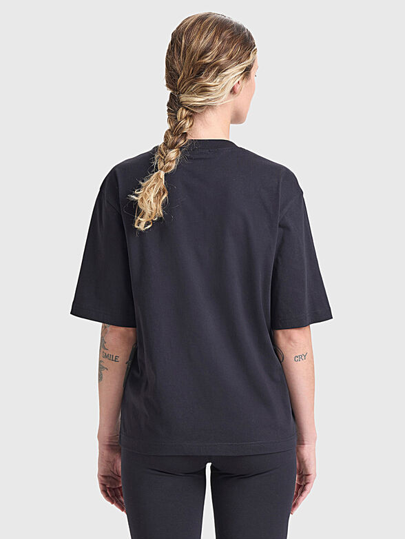 Black T-shirt with logo embroidery - 3