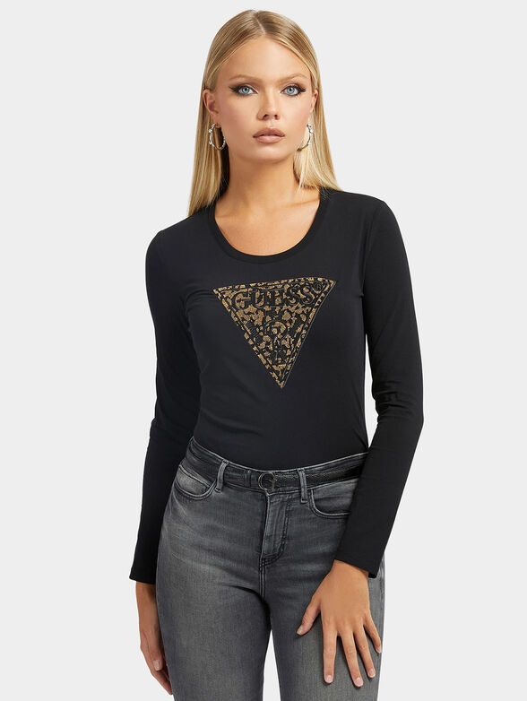 LIDIA blouse with triangular logo embroidery - 1