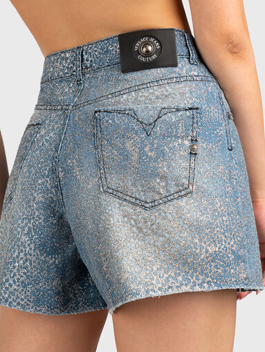Denim shorts with silver effect - 3