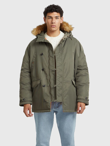 Black padded parka with hood - 5