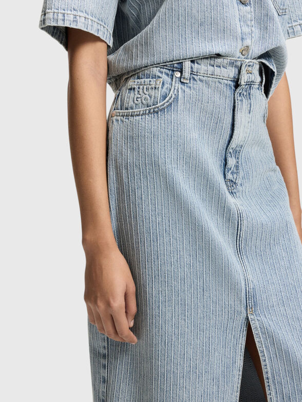 GATJE denim skirt with textured - 3