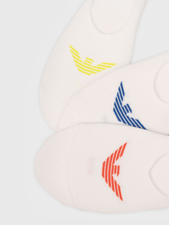 Set of three pairs of cotton socks in black - 3