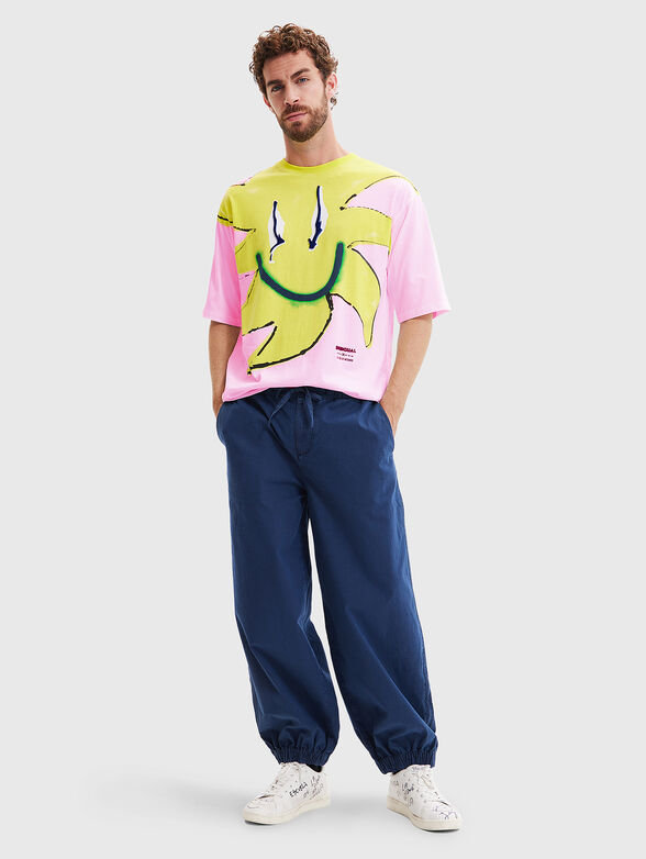MIGUEL T-shirt in pale pink color with print - 2