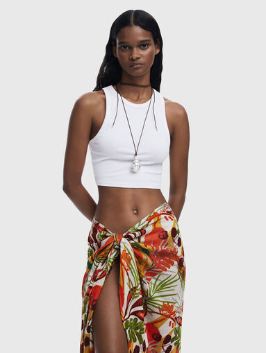 Tropical print beach skirt - 4