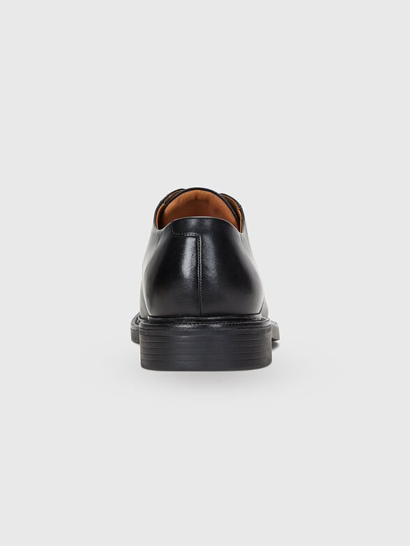 Derby black leather shoes - 3