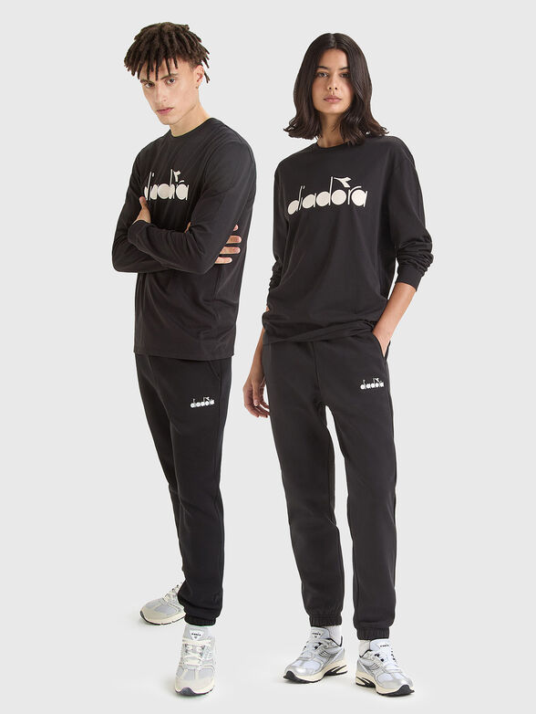 Black blouse with contrasting logo - 1