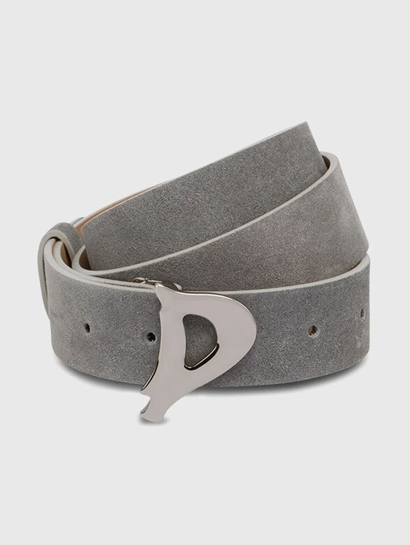 Suede belt with logo detail - 1