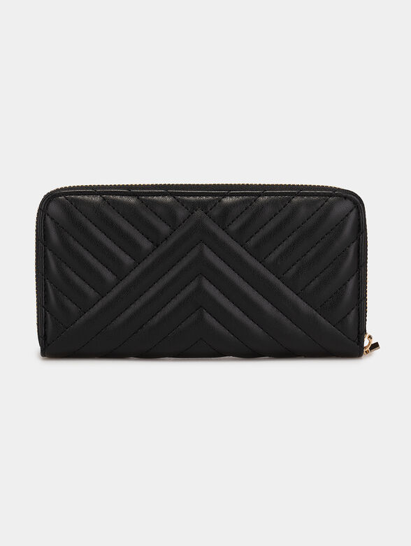 Black purse with quilted effect and logo detail - 2