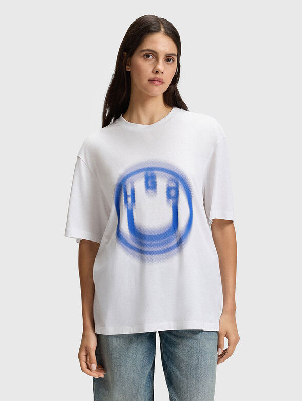 White unisex T-shirt with logo print - 2