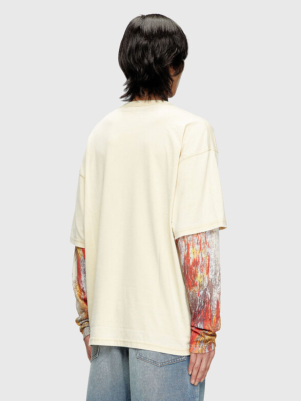 T-BOXT-DB-LS-RIB-T1 blouse with accent sleeves - 3