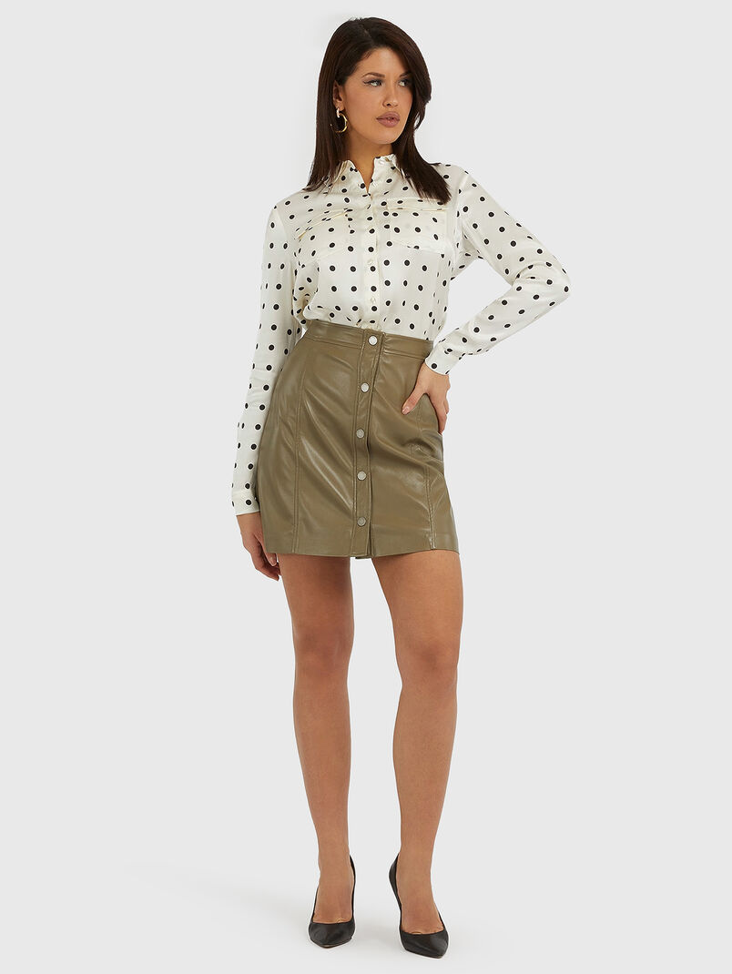 CAROLA black skirt in eco leather - 3