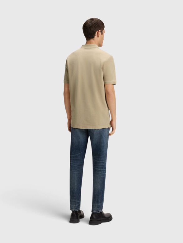 Beige cotton polo shirt - 2