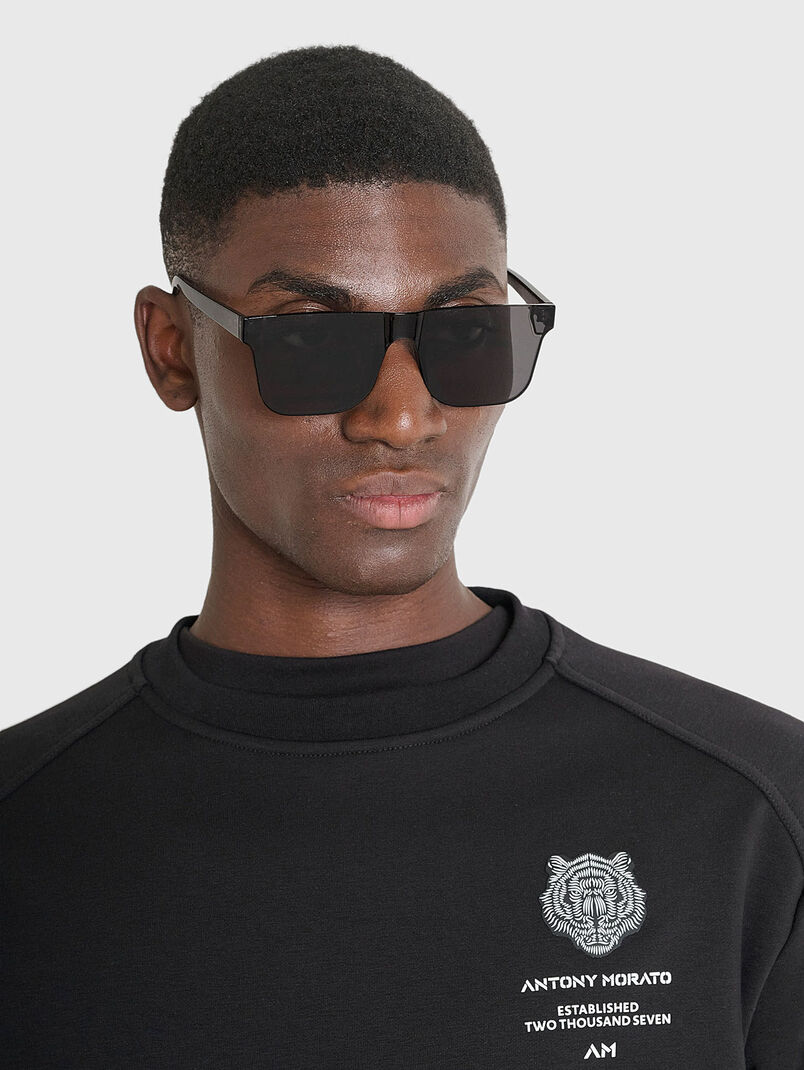 Cotton sweatshirt with accent back - 3