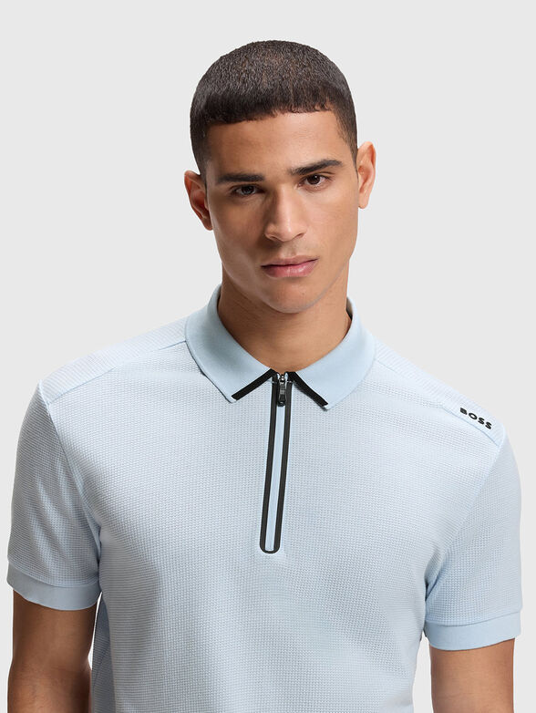 Polo shirt with  zipper and contrast trim - 4
