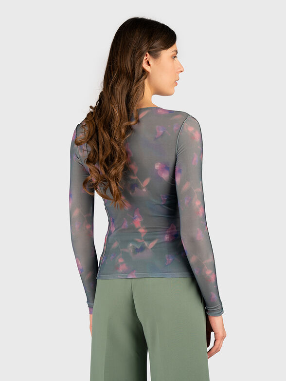DEUPHINE blouse with long sleeves and sheer effect - 3