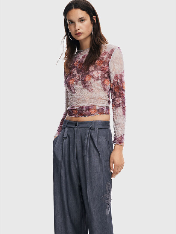 RIN black pants with floral embroidery - 5