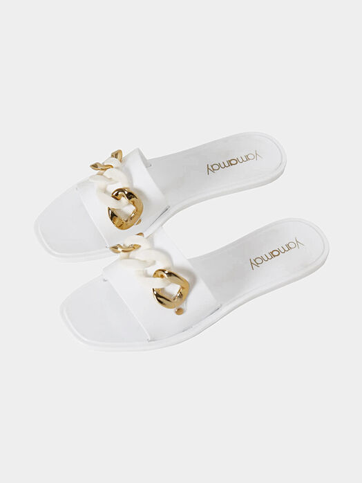 ITALIAN LIDO beach slides with golden accents