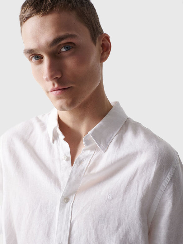 Light blue linen and cotton shirt - 5