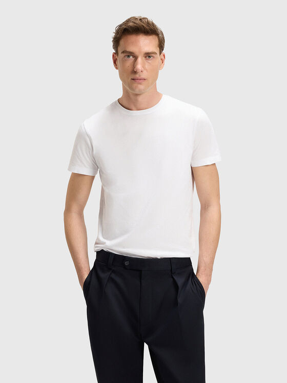 Памучна тениска в бял цвят - 1