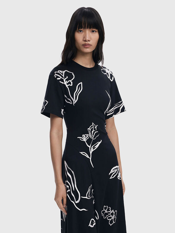 CALMA cotton midi dress with print - 3