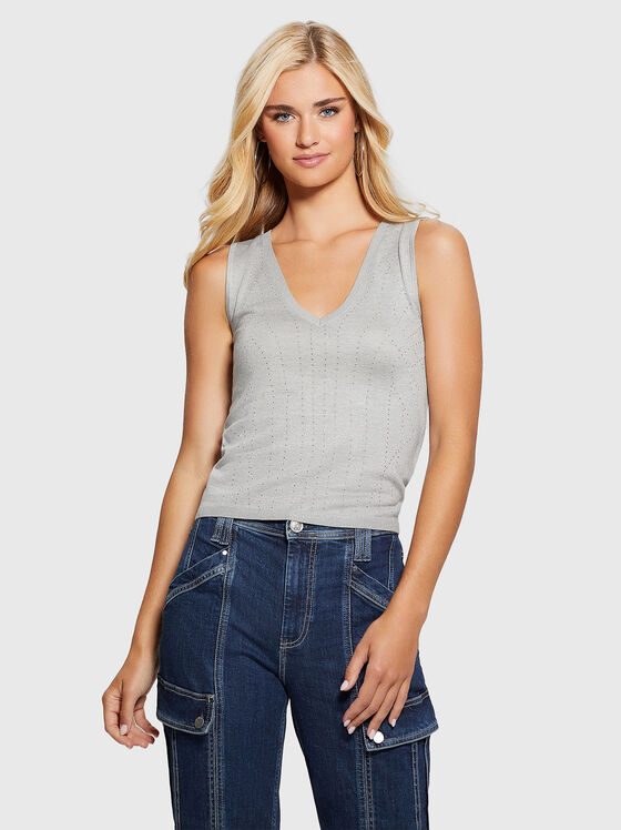 JANINE black top with lurex threads and rhinestones - 1