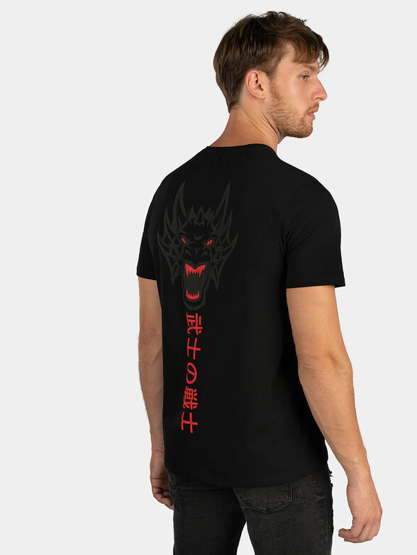 Black T-shirt with contrasting print - 5