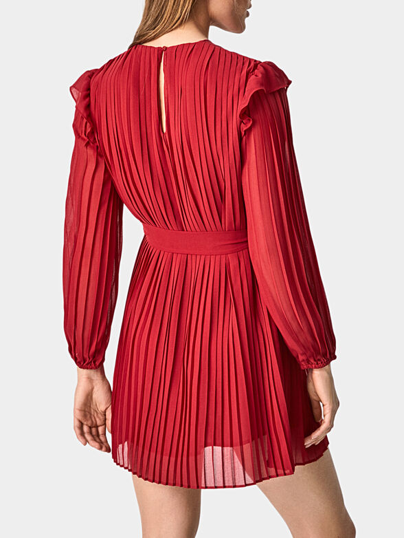 COLINE Pleated dress in red color - 2