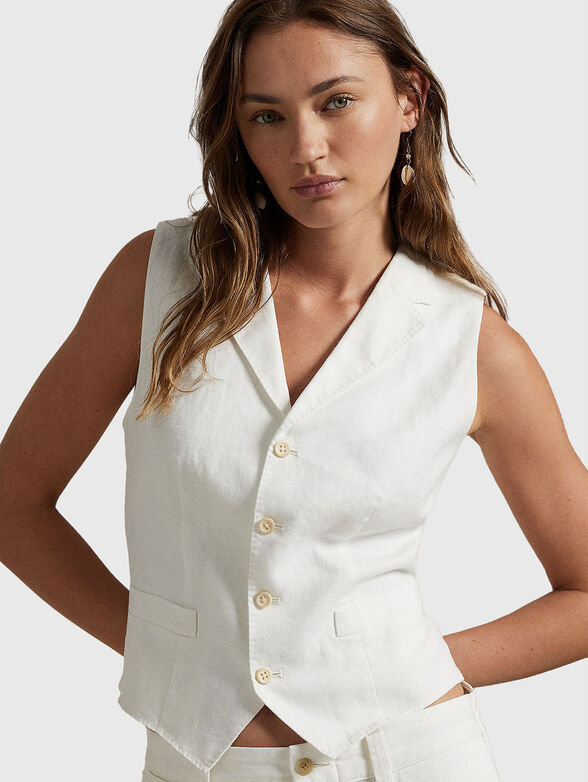 Slim linen waistcoat - 4