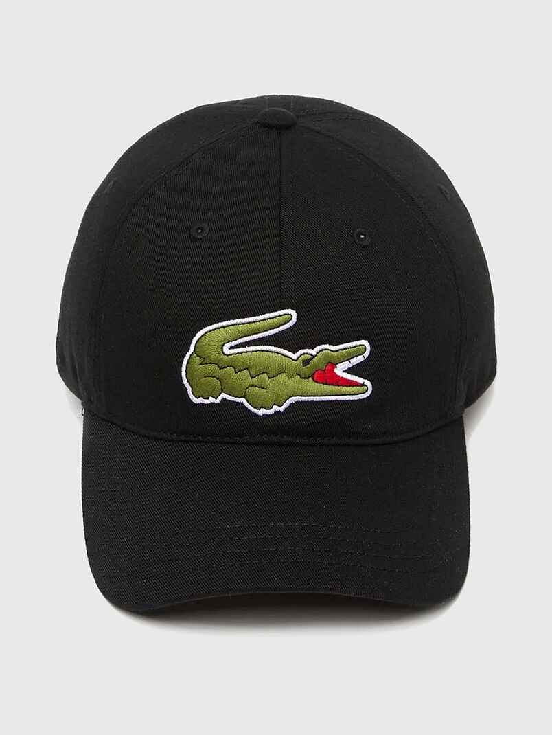 Black baseball cap with logo embroidery - 3