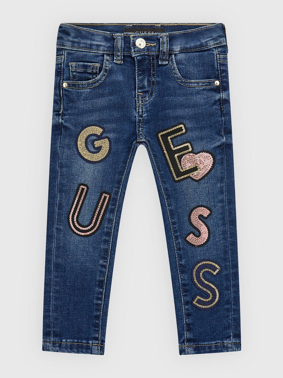 Jeans with patches and sequins - 1