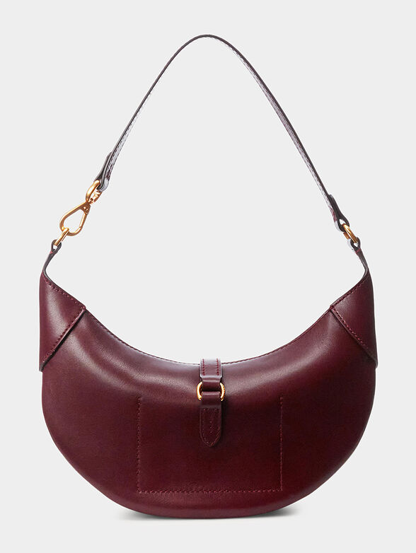 Leather bag in bordeaux color and metal accents - 2